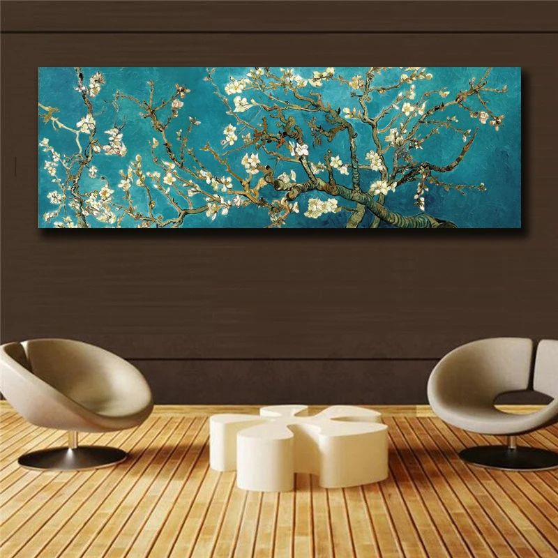 

Oil Painting Poster and Print Flower Wall Picture for Living Room Wall Canvas Art Van Gogh Blossoming Almond Tree Impressionist