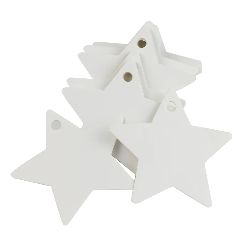 

50pcs DIY White 6*6 cm Stars Wedding Gift cake box Decorating Tag Food Label