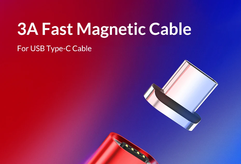 TOPK 3A usb type C Магнитный кабель для Xiaomi Redmi Note 7 кабель передачи данных для быстрой зарядки для samsung Galaxy S9 S8 Note 9 type-C кабель