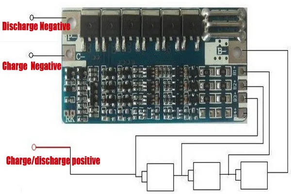 3 S 16a 10.8 В lifepo4 БМС/PCM/PCB Батарея защиты схема для 3 пакетов 18650 Батарея ячейки w/баланс w/температура