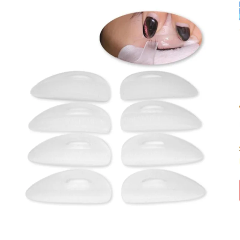 4 Pairs Eyelash Perm Patches Silicone Eyelash Perm Patch Graft 3D Eye Lashes Planting Mould Pads Silicone Fringe Pads