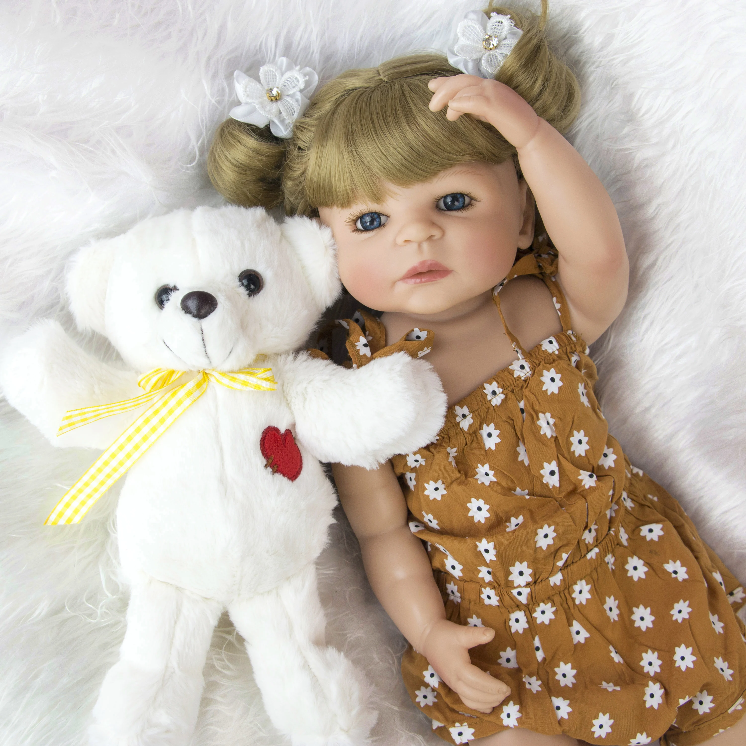 KEIUMI полный Силиконовый Reborn Baby Dolls 55 см Girl 22 &quotвиниловая Кукла Body DIY игрушка для