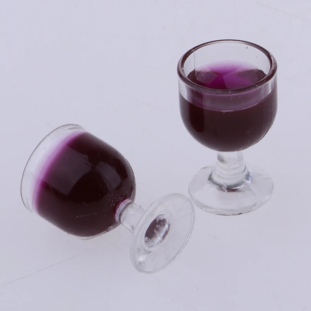 10 Pieces Mini Wine Red Wine Glasses Champagne Cup Goblet Model Food Groceries Dollhouse Life Scenes Decoration Accessories