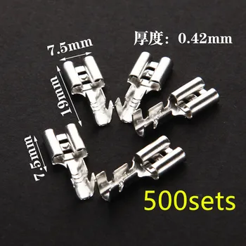 

500sets 6.3 mm with transparent sheath inserted spring 6.3mm Female connector terminal Faston with insulator for wire