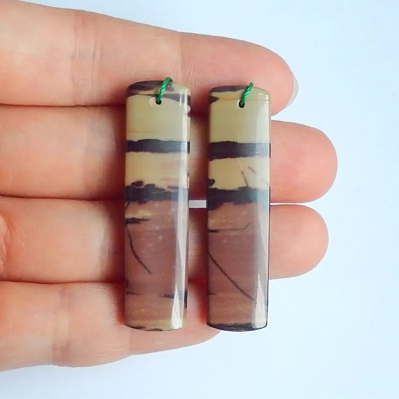 

Natural Gemstone Chohua Jasper fashion women Earrings 45x11x4mm,10.52g