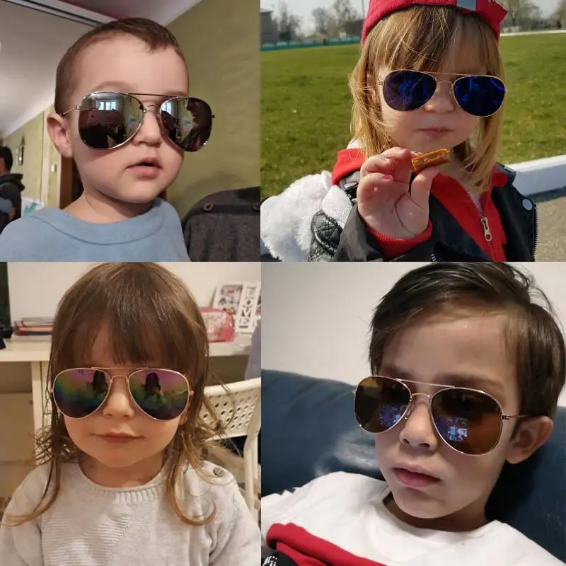 LongKeeper New Fashion Boys Girls Kids Sunglasses Brand Design Retro Cute Pilot Sun Glasses Children Oculos De Sol Gafas UV400