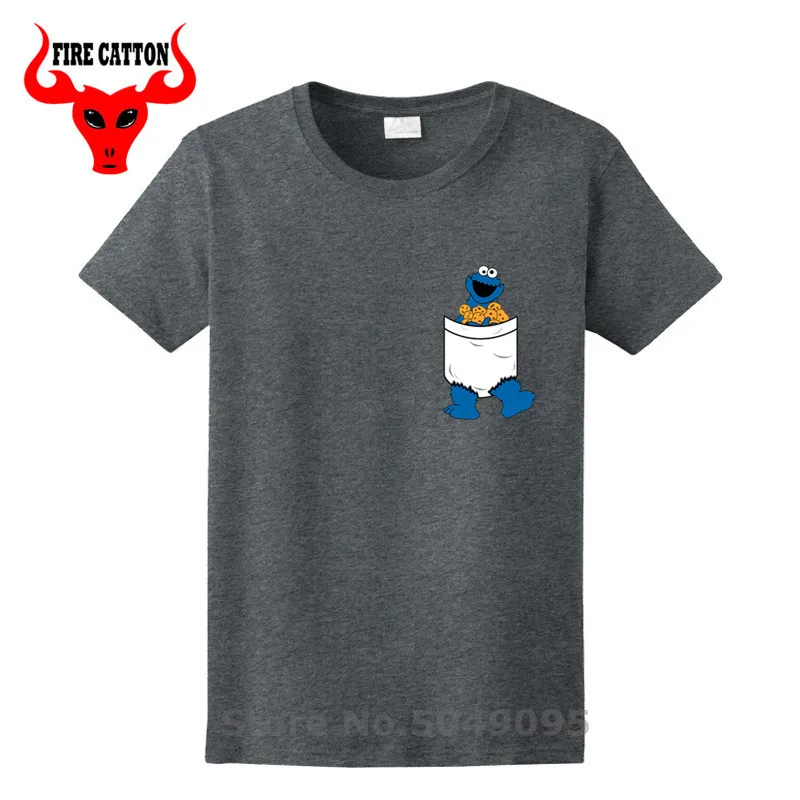 Anime Pocket Cookie Monster T Shirt men 