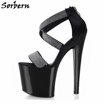 

Sorbern Black Women Sandals Shoes Platform Sandals Summer Style High Heels Custom Color Fashion Ladies Party Sanals