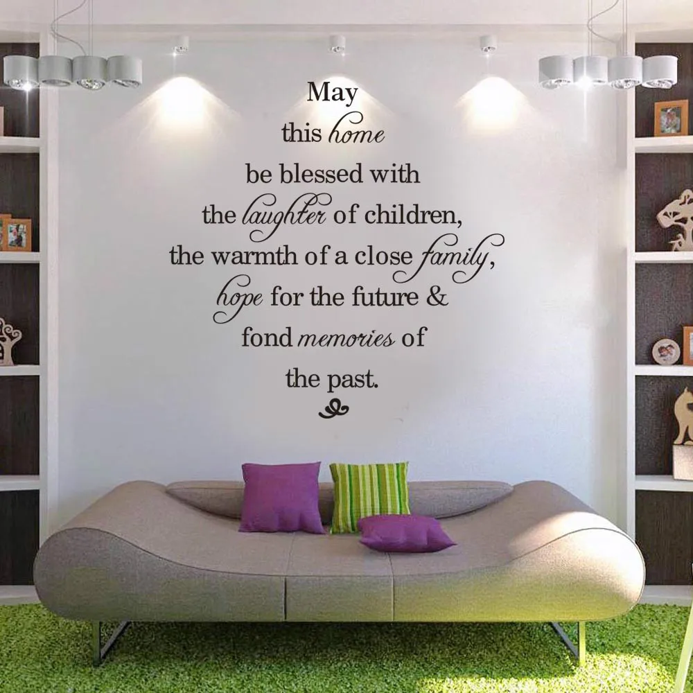 MAY this home be blessed quote wall sticker vinyl decal home room decor wedding living room decorative mura words in Wall Stickers from Home & Garden on