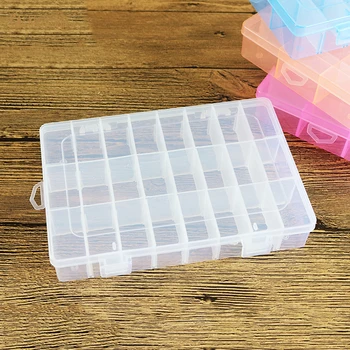 

24 Grits Nail Art Storage Case Plastic Nail Polish Holder Display Rhinestone Machine Container Nail Empty Organizer Box