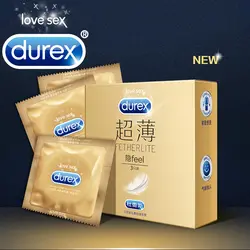 Durex 3 шт./компл. ультра тонкий презервативы со смазкой интимные товары Сексуальные продукт натуральный каучуковый латекс пенис, насадка