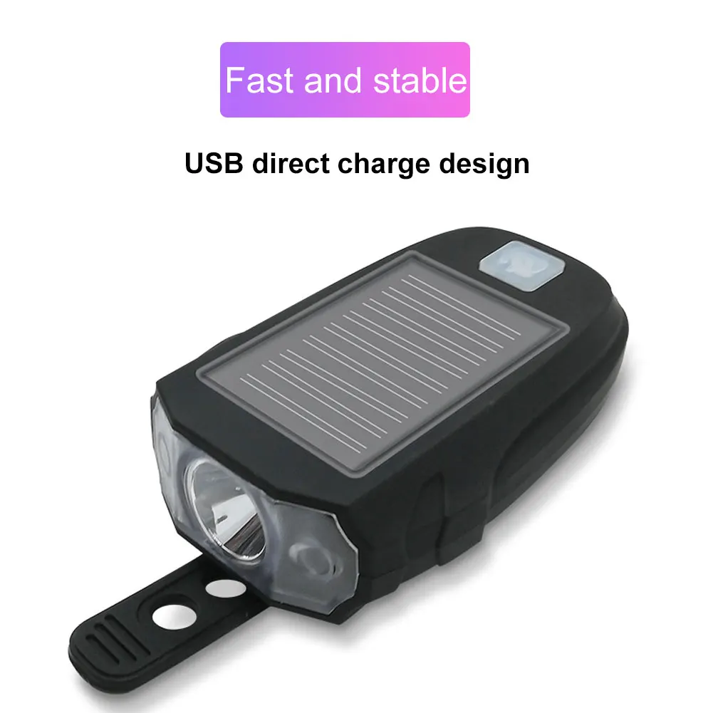 New Solar Power USB Charging T6 Bike Light Bicycle Front Handlebar Cycling LED Lamp