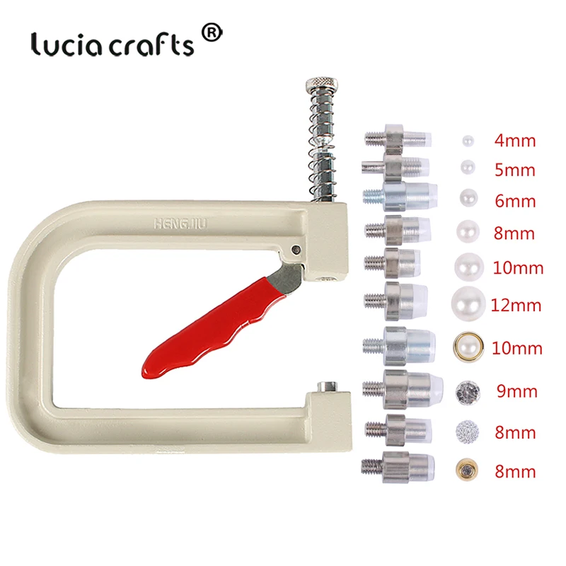  1 Set/lot Manual Round Pearl Fixing Instrument Sewing Bead Attach Machine for Garments Clothes Deco