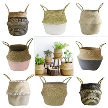 Cesta de bambu dobrável para lavanderia, cesto de bambu/m/g dobrável para lavanderia, decoração, plantas, vasos, sala e jardim plantador de decoração
