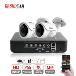 KRSHDCAM 4CH CCTV Камера Системы 1080 P 2 шт. SONY 3000TVL открытый Ночное видение Камера CCTV AHD 1080N видеонаблюдения DVR комплект