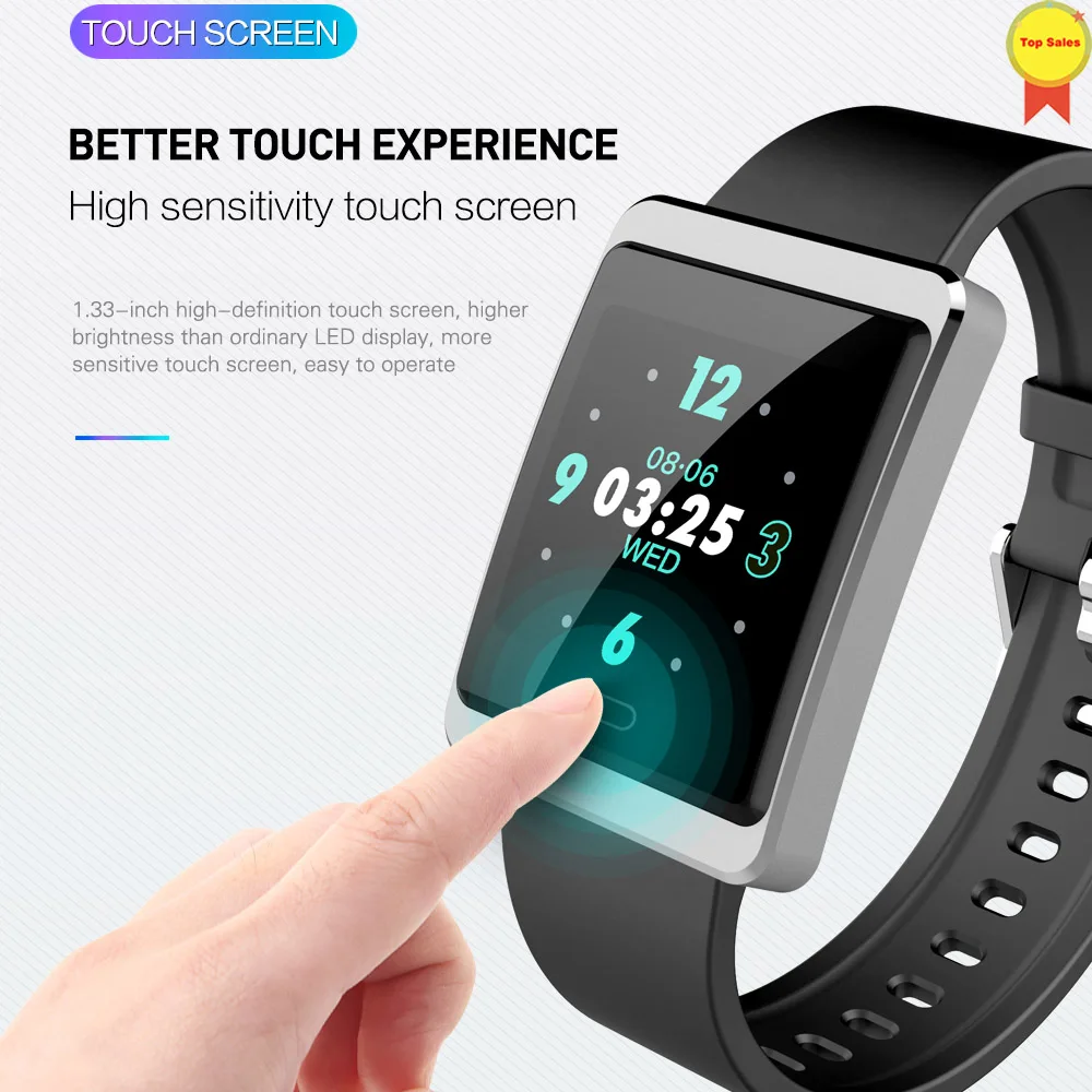 Smart Watch for android 1.3'' IPS Heart Rate Monitor Blood Pressure sleep monitor Fitness Tracker sport Smartwatch for men women