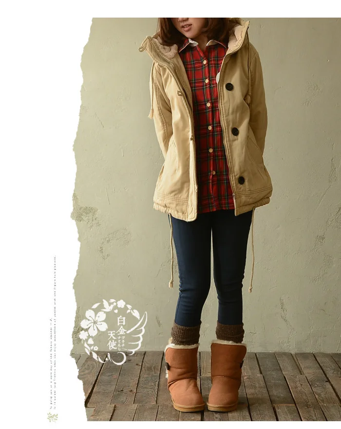 Mori Girl/зимнее плотное хлопковое пальто из берберского флиса с капюшоном, Женская свободная теплая парка с хлопковой подкладкой, женская верхняя одежда, топы