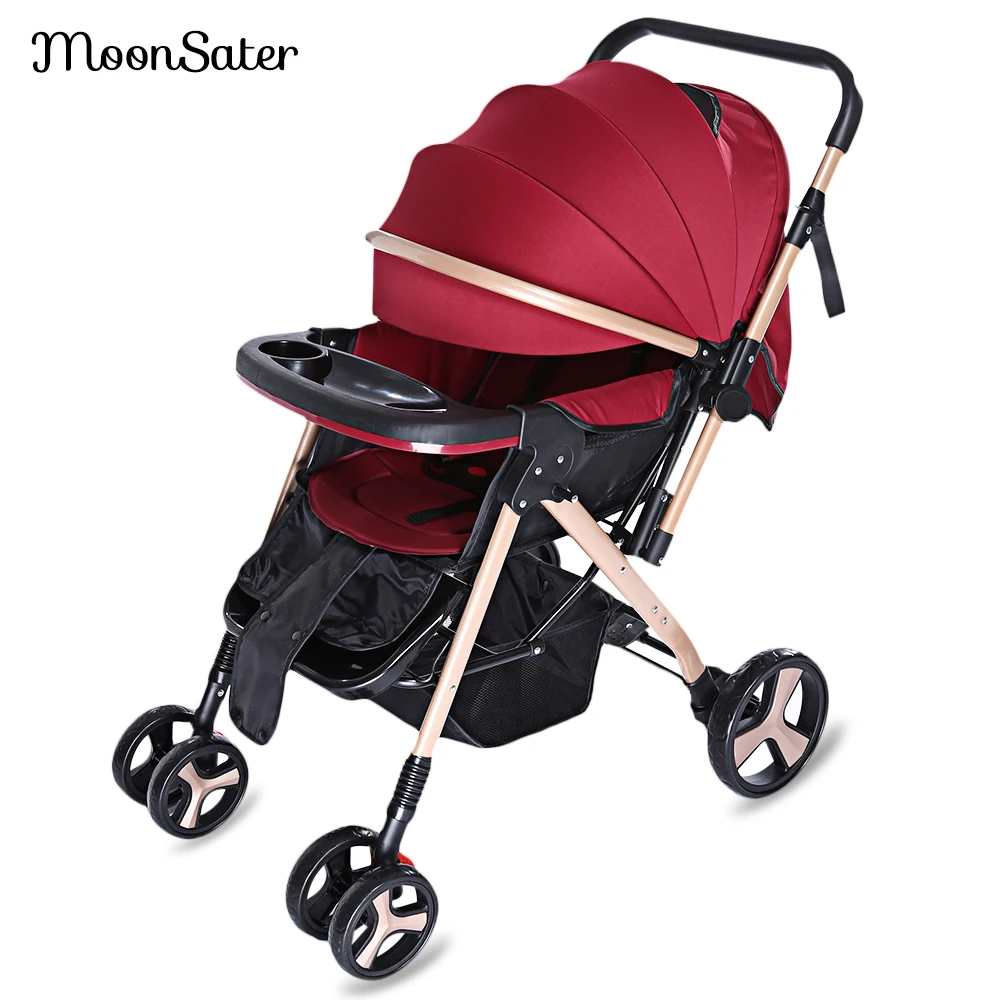 wine red HOT SALE YA- 2305 Multifunctional Stroller Baby Cart With Brake System Universal Casters Lightweight Folding Baby Carriage - Цвет: wine red