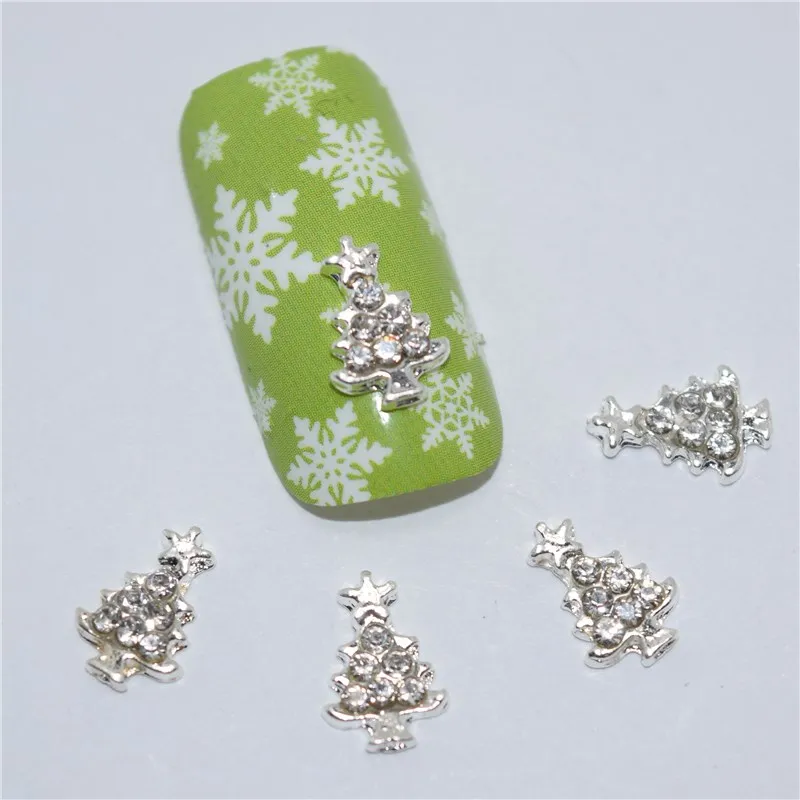

10Pcs new White Rhinestone tree, 3D Metal Alloy Nail Art Decoration/Charms/Studs,Nails 3d Jewelry #107