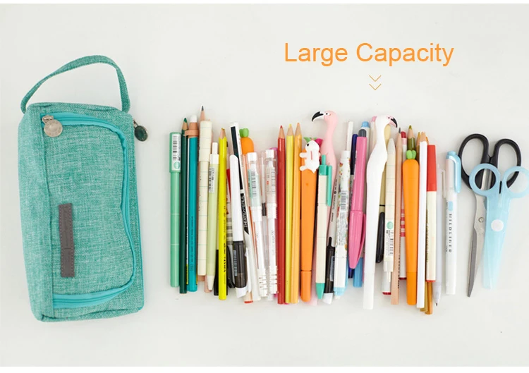 Case de Lápis Bonito Kawaii Grande Capacidade Escola Estudante Caneta Case Portátil Lápis Bolsa Caixa Papelaria Presente Suprimentos 8 High Quality Material escolar e de escritório