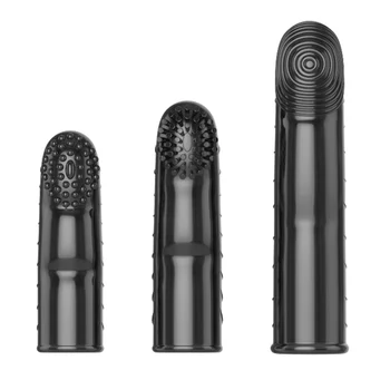 

New 3pcs/set Powerful Vibration Finger Massage G Spot Stimulator Vibrator Finger Penis Sleeve Massager Condom Seys Toys