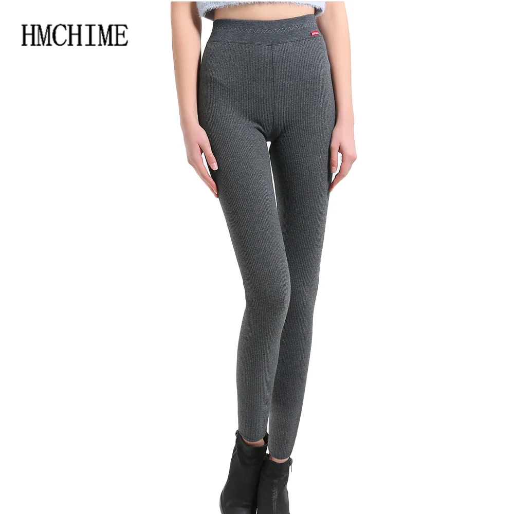 Thread Cotton Women Leggings Vertical Stripe Basic Pants Plus Size M 5XL Stretch Workout Fitness