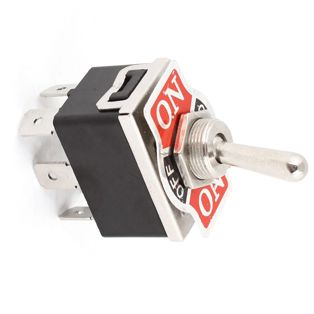 AC 250V/10A 125V/15A DPDT 3 Position ON/OFF/ON 6 Pins Toggle Switch Black+Silver AC 250V/10A 125V/15A DPDT 3 Position ON/OFF/ON 6 Pins Toggle Switch Black+Silver