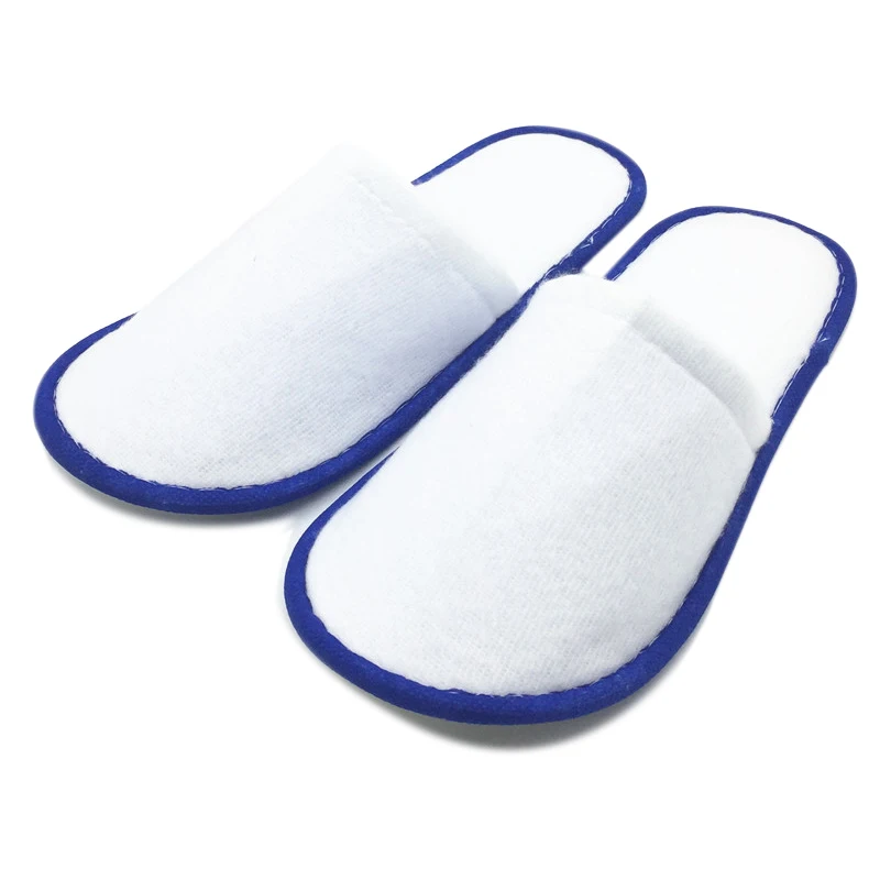 20 pairs of White Towelling Hotel Disposable Slippers Terry Spa Guest Shoes blue
