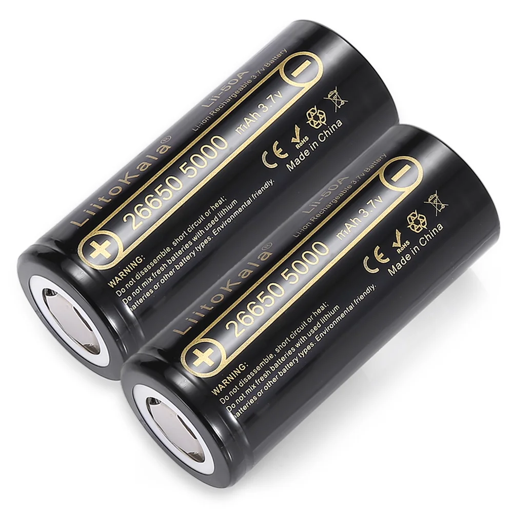 Liitokala 100% Оригинальная батарея 5000 мА/ч 26650 inr 20a recargables para linterna/microfono|inr 26650|linterna