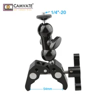4 screw camera CAMVATE Crab Clamp Bracket with 1/4" Screw Double Ball Head Mount (Black T-handle) C1700 camera photography accessories (3)
