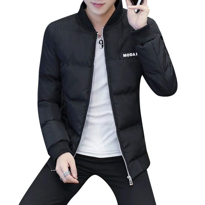 Snow coat men Fashion Lightweight Warm Parka Streetwear Casual Solid