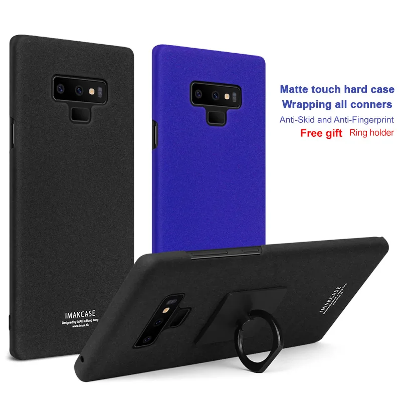 Imak cowboy hard case with stand for Samsung Galaxy Note 9 Back Cover Cases Finger Ring Holder kickstand matte phone coque | Мобильные