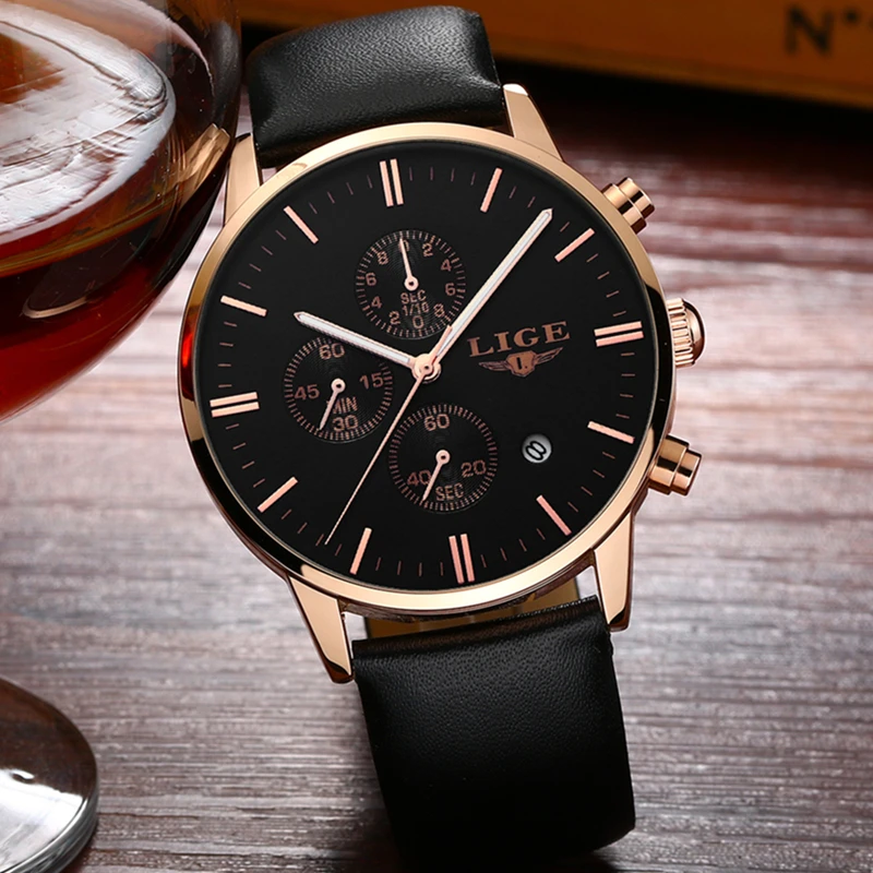 LIGE Mens Watches Top Brand Luxury Male Military Sport Luminous Watch men Business quartz-watch Male Clock Man Relogio Masculino