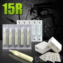 Hot 50pcs of 15RT Size Disposable Tattoo Tip Sterile Nozzle Tips For Round Liner & Shader Needles Tube Machine Supply New Style