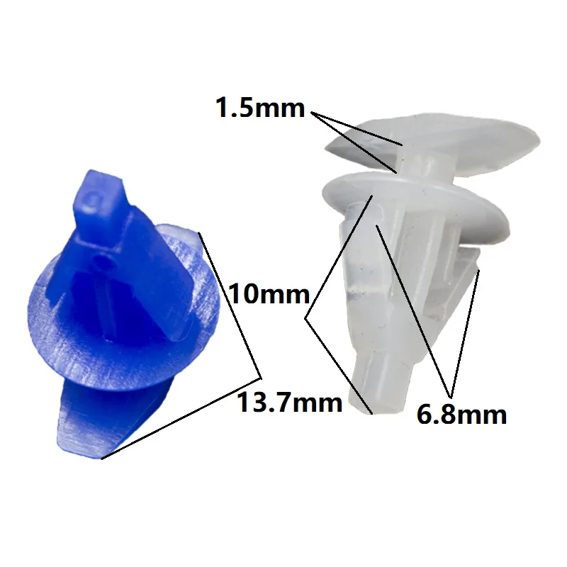KE LI MI автомобильный уплотнитель дверной уплотнитель зажим фиксатор крепления заклепки нейлон синий/белый для Honda Toyota Mitsubishi