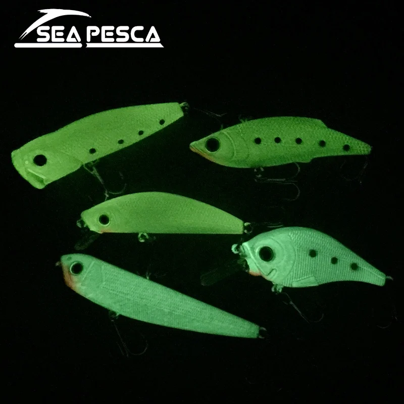 

SEAPESCA Luminous Night Fishing Lure 5 Model Isca Artificial Hard Fishing Wobblers 3D Eyes Minnow Crank bait Tackle JK437