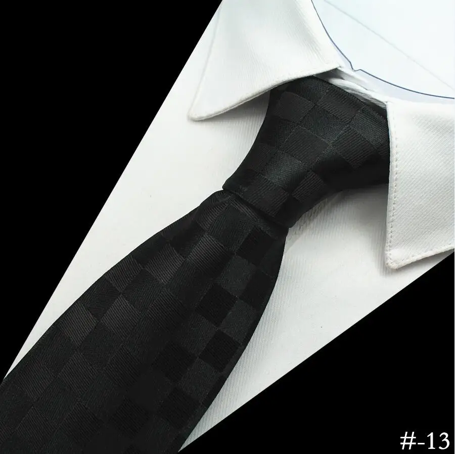 Ricnais 1200 иглы качество шёлковые мужские галстуки клетчатые полосатые галстуки для мужчин Классическая одежда Бизнес Свадебная вечеринка Gravatas - Цвет: 13
