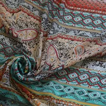 Ширина 145 см шифоновая ткань Пейсли и цветочный узор для одежды и шарфа LS-2680