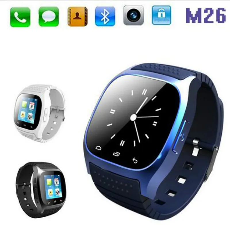 2016 Waterproof font b Smartwatch b font M26 Bluetooth font b Smartwatch b font with LED