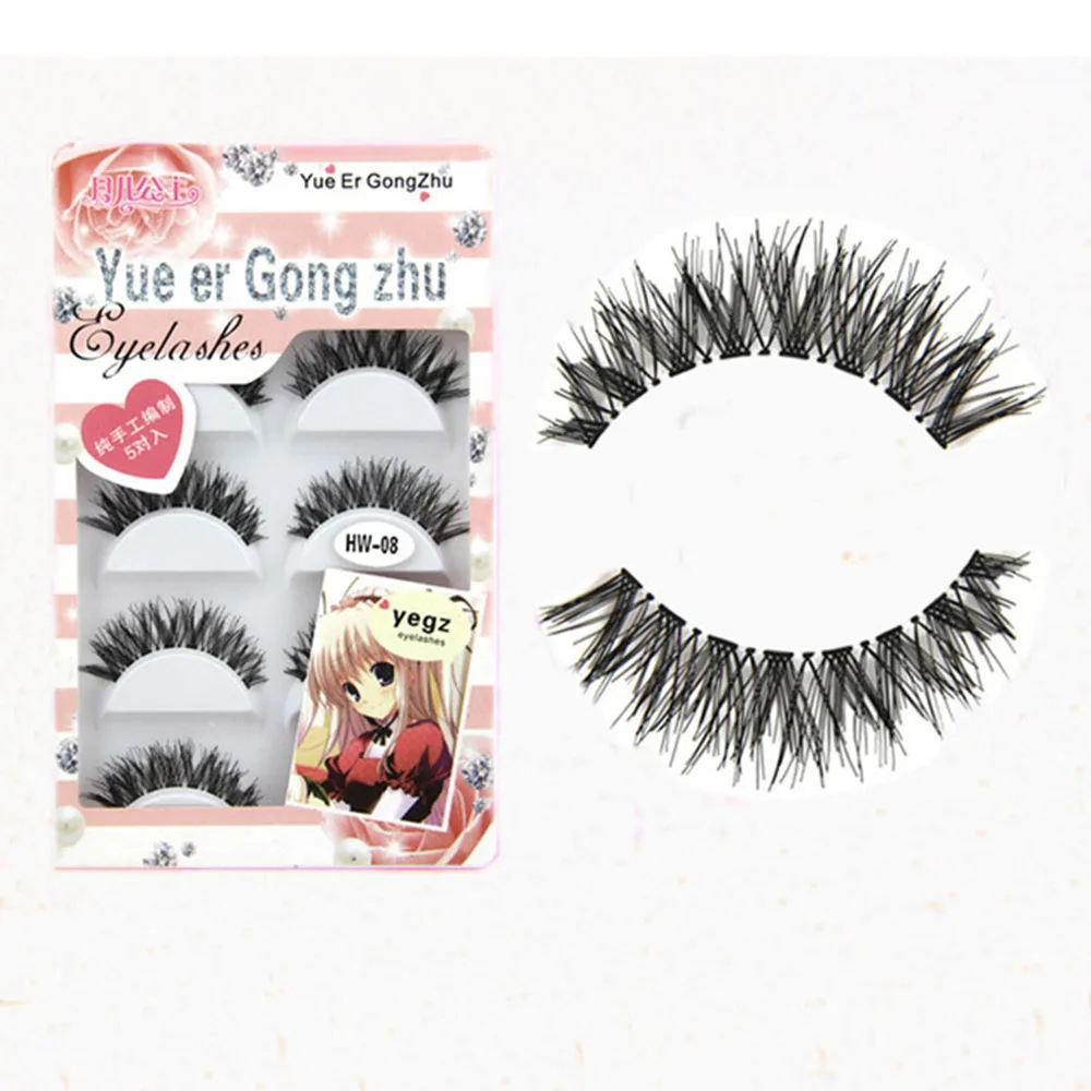 

5 Pairs/Set Natural Black Long Sparse Cross False Eyelashes Handmade Thick Fake Eyelashes Extensions Eyes Makeup Tools Accessory