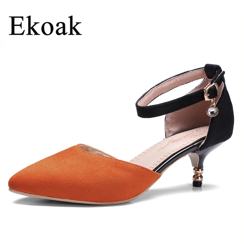 

Ekoak Size 35-43 New 2017 Spring Summer Shoes Ankle Strap Women Pumps Ladies Fashion High Heels Sandals Party Dress Shoes Woman