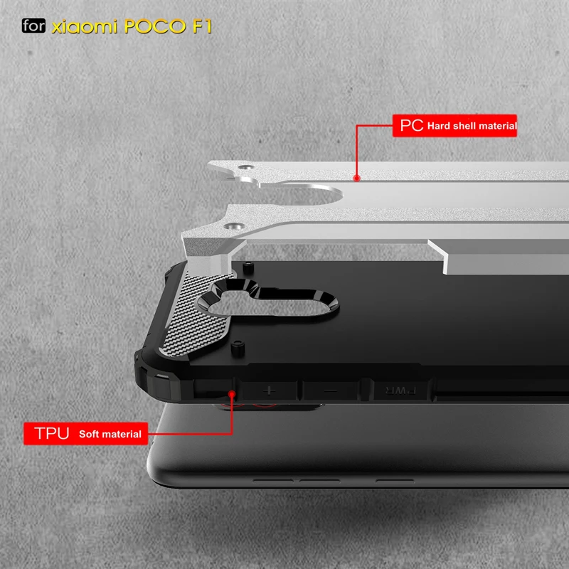 Чехол для Xiaomi Pocophone F1 жесткий прочный Poco Mi гибридный защитный чехол телефона