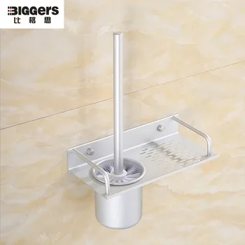 

Free shipping Space aluminium bathroom accessories wall mounted toilet brush with holder bathroom shelf TH232