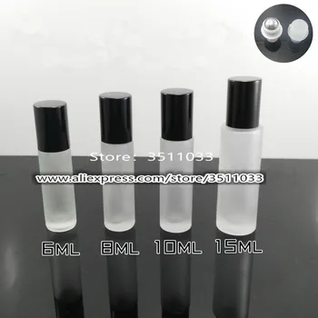 

10ML 15ML Cosmetic Frosted Glass Roll on Bottle Empty Steel Ball Glass Ball Fragrance Perfume Glass Essential Oil Container