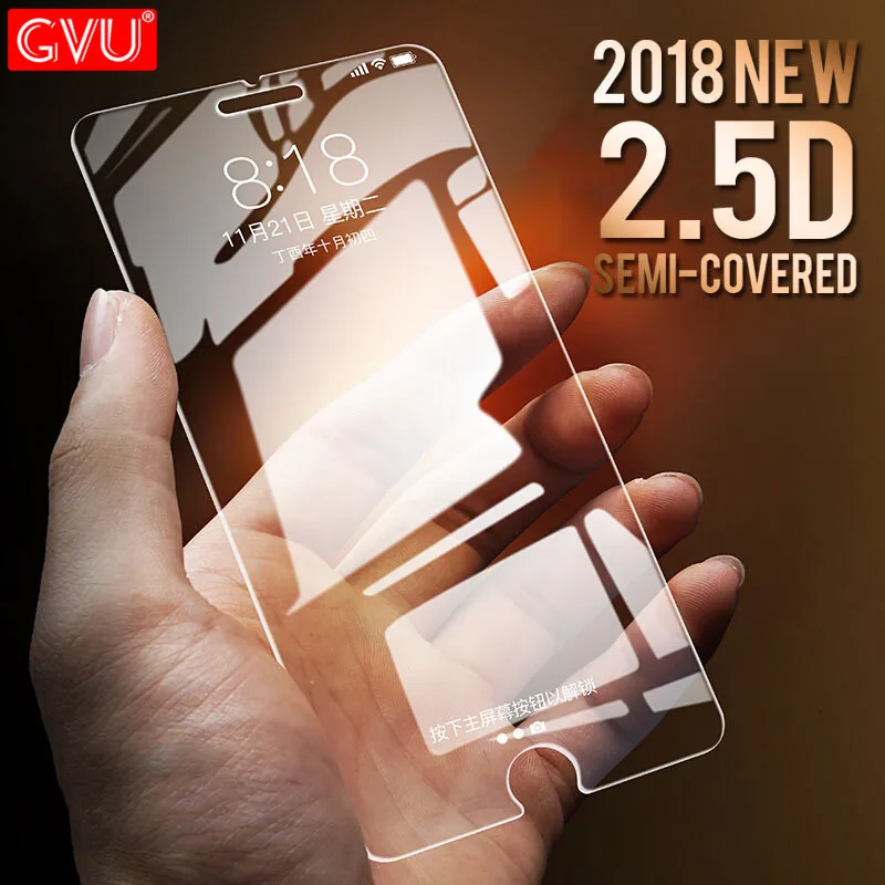 Kopen GVU 9 H 2.5D Gehard Film Op De Voor iPhone 6 6 s 7 8 Plus X Screen Protector Film voor iPhone 5 5 s SE 4 4 s Tough Bescherming Glas