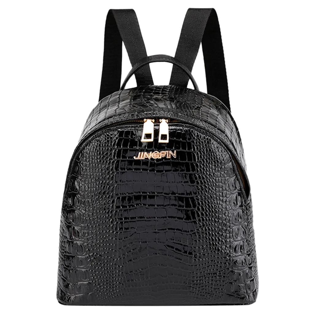 

ISHOWTIENDA Fashion backpack women Travel Student Alligator Pattern School Bag Backpack Shoulder Bag mochila mujer mochila #y3