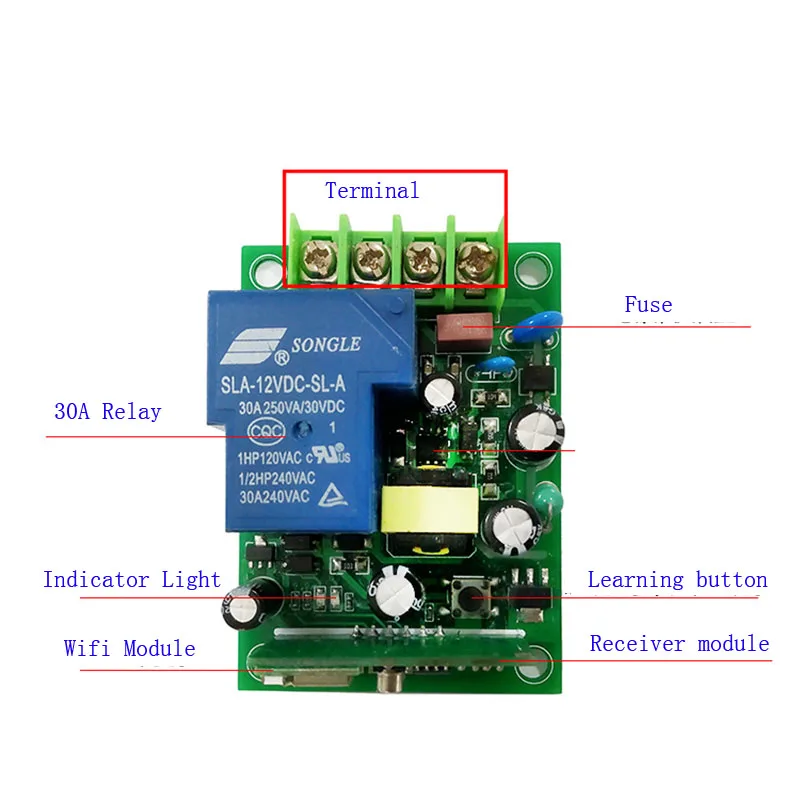 Sleeplion 85V~ 240V 30A высокомощное беспроводное приложение Wifi релейный Переключатель приемника 220V умный дом выключатель света дистанционное управление 433MHz