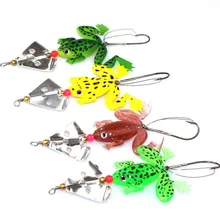 1pcs Soft Rubber Frog Fishing Lure Bass CrankBait 3D Eye Simulation Frog Spinner Spoon Bait 8cm 6g Fishing Tackle Accessories
