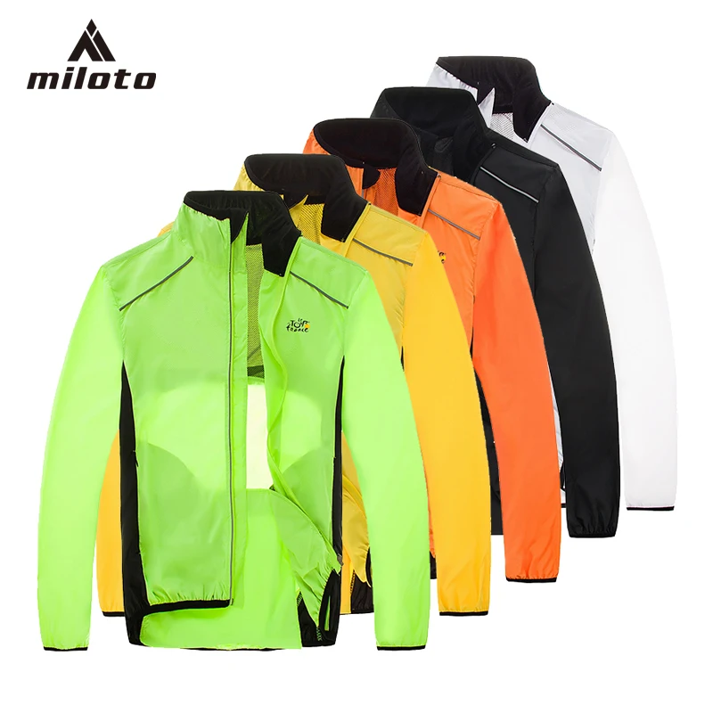 

MILOTO Tour de France Breathable Cycling Rain Coat Jacket Bicycle Riding Wear Clothes Bike Windbreaker Reflective Jersey S-XXXL