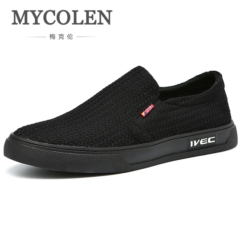 

MYCOLEN 2018 Summer Fashion Men Canvas Shoes Men Breathable Casual Shoes Slip On Lightweight Flats Shoes Zapatos De Hombre